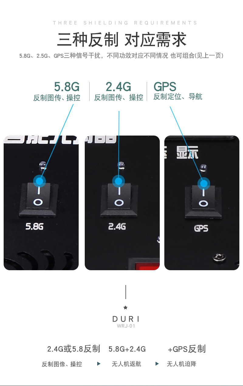 TX-WRJ-01三頻干擾無人機反制箱反制需求